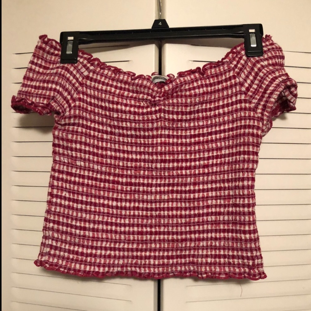 Urban Outfitters Red Plaid Crop Top